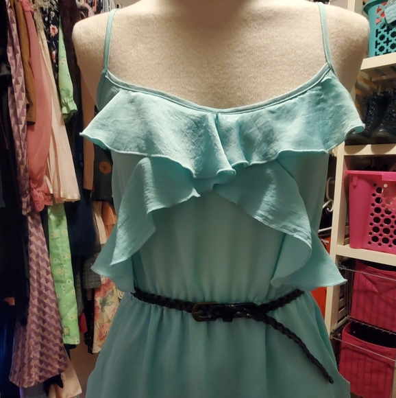 CHARLOTTE RUSSE TURQUOISE DRESS - SIZE SMALL - Picture 3 of 5
